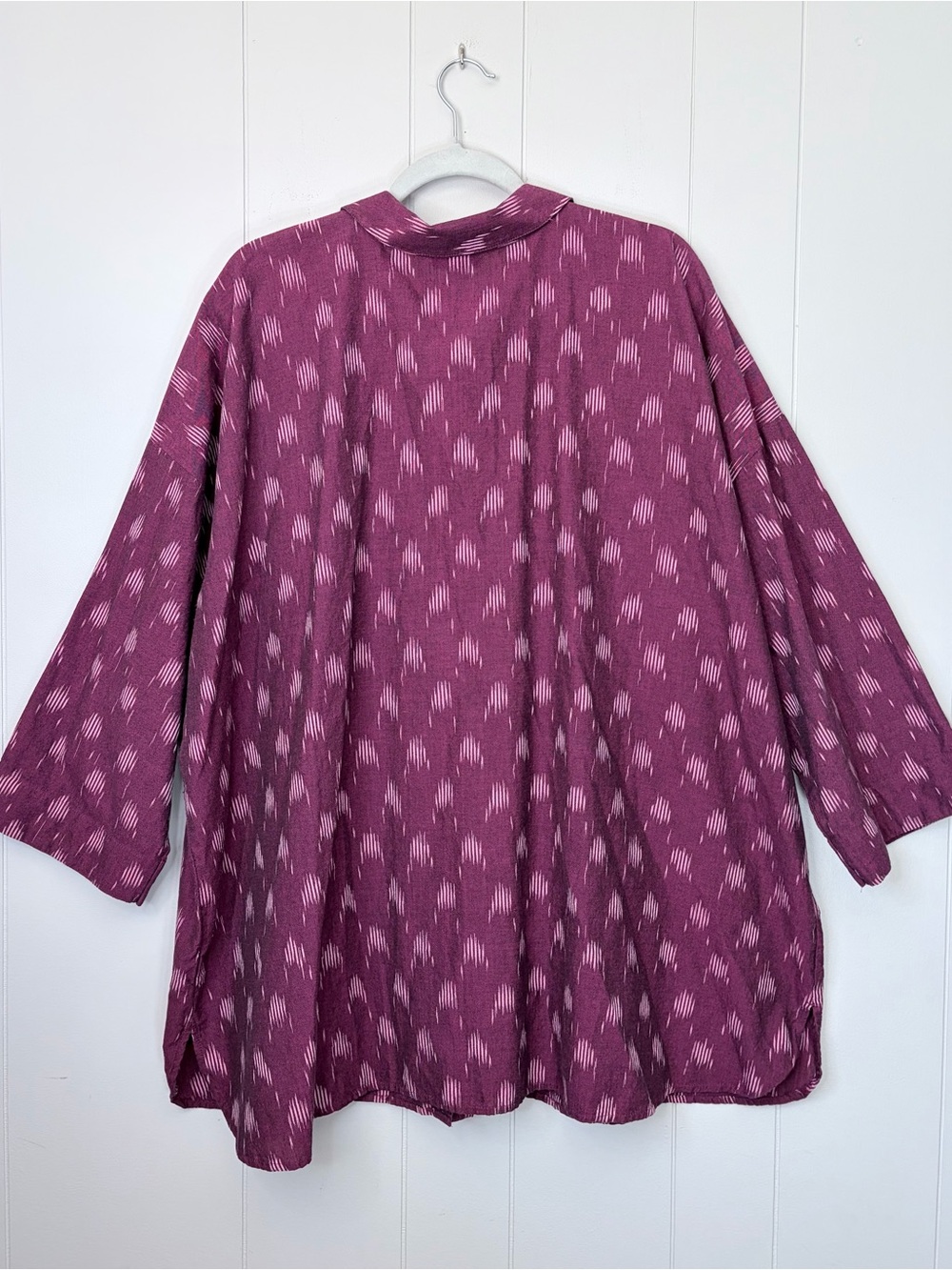 PureJill Relaxed Button Down Shirt Fuschia Purple 100% Cotton Cover Up 3X - Picture 6 of 8
